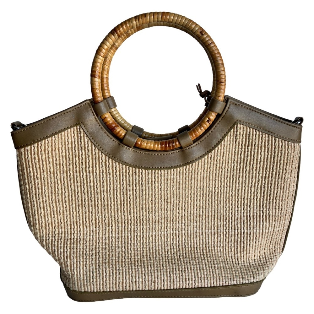 🌟 Fossil Vintage Tan and Brown Woven Handbag 🌟